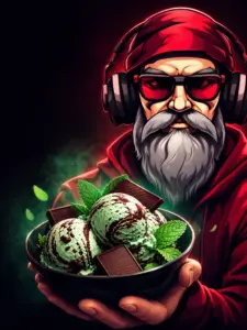 OldGamingMan77 Avatar präsentiert cremiges Minz-Schokoladen-Eis