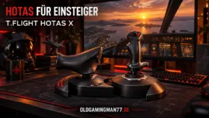 Illustration eines HOTAS-Setups für die Thrustmaster T.Flight Hotas X Einsteiger-Empfehlung