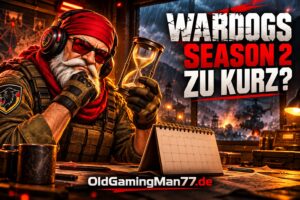 KI-Symbolbild: OldGamingMan77 mit Sanduhr zur Diskussion über eine kürzere WARDOGS Season 2.